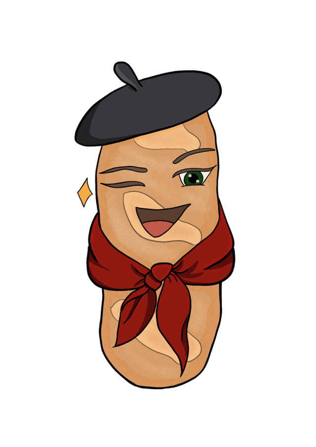 QuiVend baguette mascot